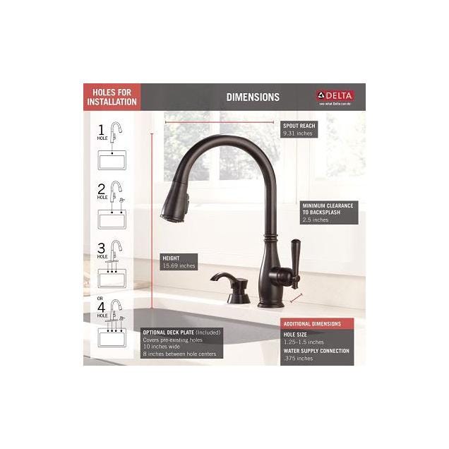Delta Charmaine Venetian Bronze Single-Handle High-Arc Kitchen Faucet - photo 4 Delta Charmaine Venetian Bronze Single-Handle High-Arc Kitchen Faucet - photo 4