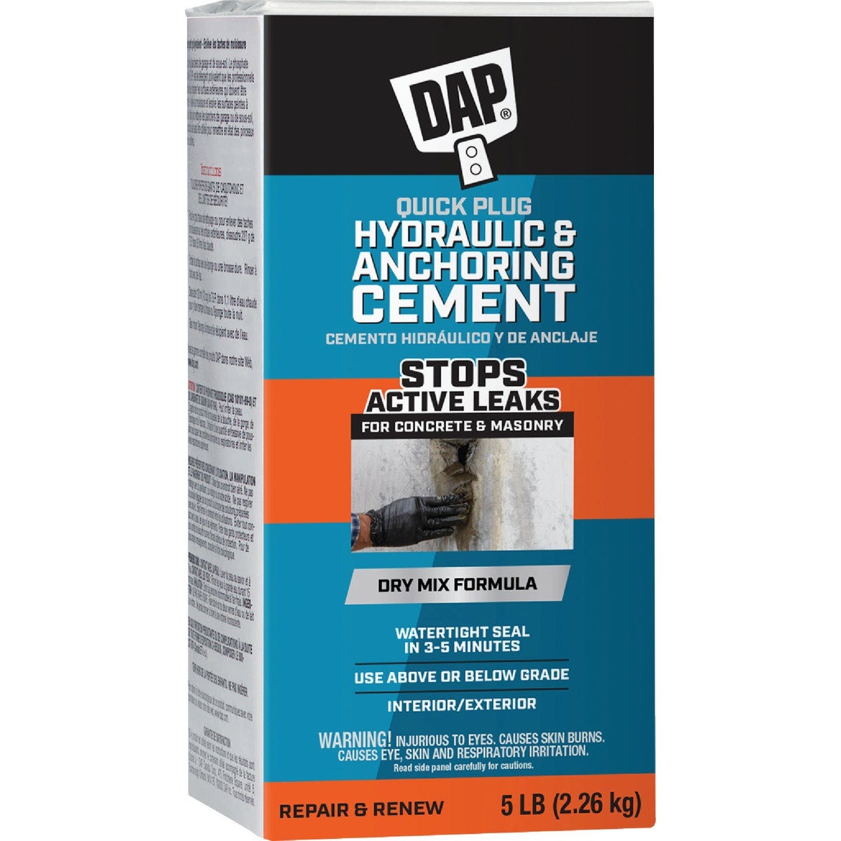 Dap 5 Lb. Quick Plug Hydraulic & Anchoring Cement, Gray Dap 5 Lb. Quick Plug Hydraulic & Anchoring Cement, Gray