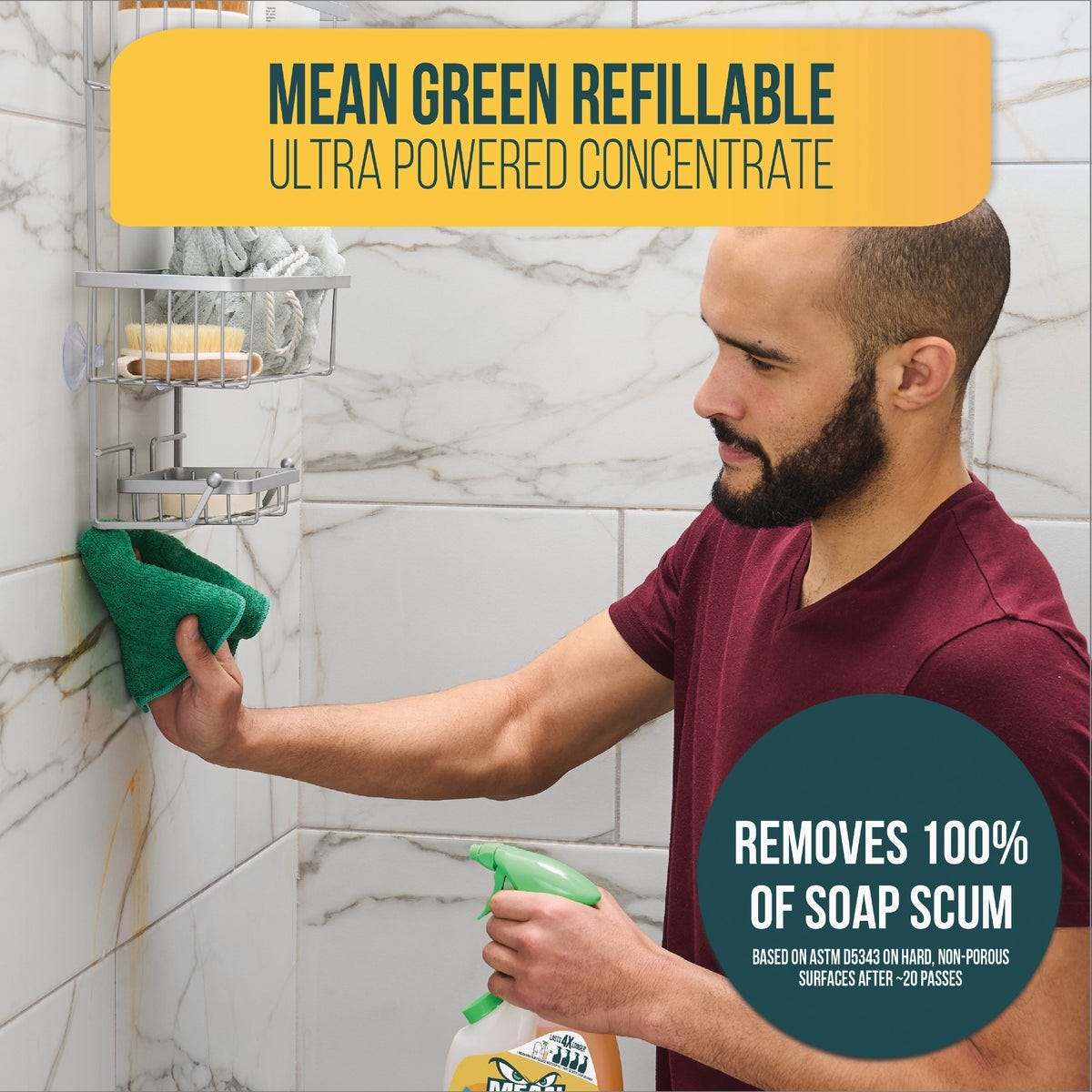 Mean Green 28 Oz. Tropical Breeze Refillable Bathroom Cleaner | True ...