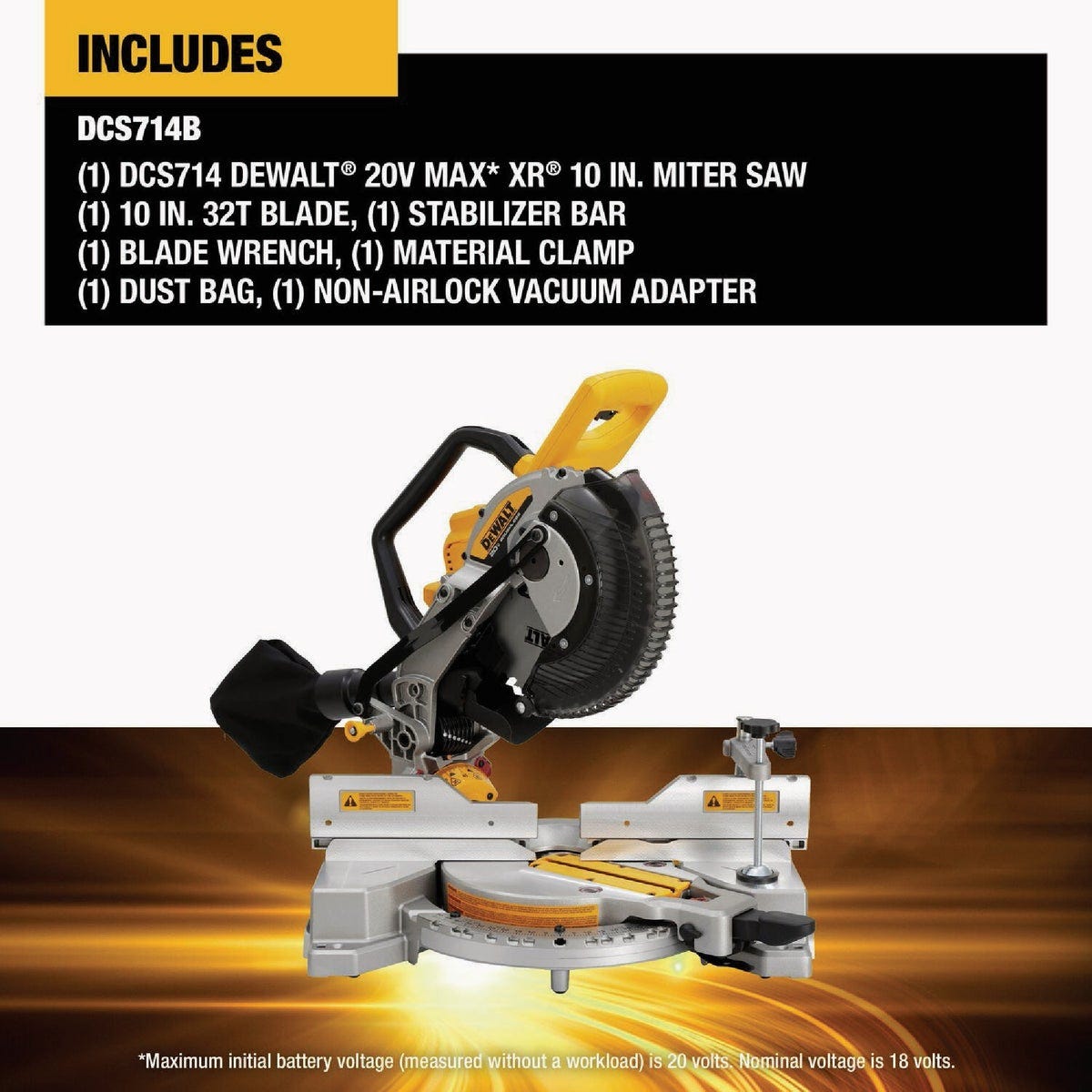 DEWALT 20V MAX XR 10 In. Double Bevel FIxed Miter Saw (Tool Only) - photo 5 DEWALT 20V MAX XR 10 In. Double Bevel FIxed Miter Saw (Tool Only) - photo 5