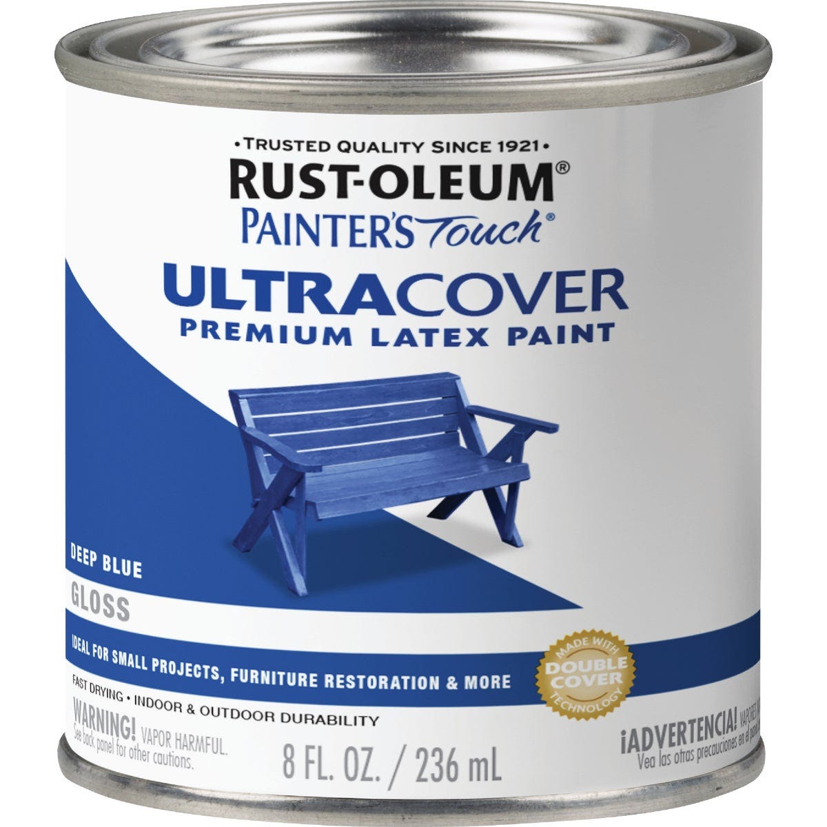 Rust-Oleum Painter's Touch 2X Ultra Cover Premium Latex Paint, Gloss Deep Blue, 1/2 Pt. - photo 2