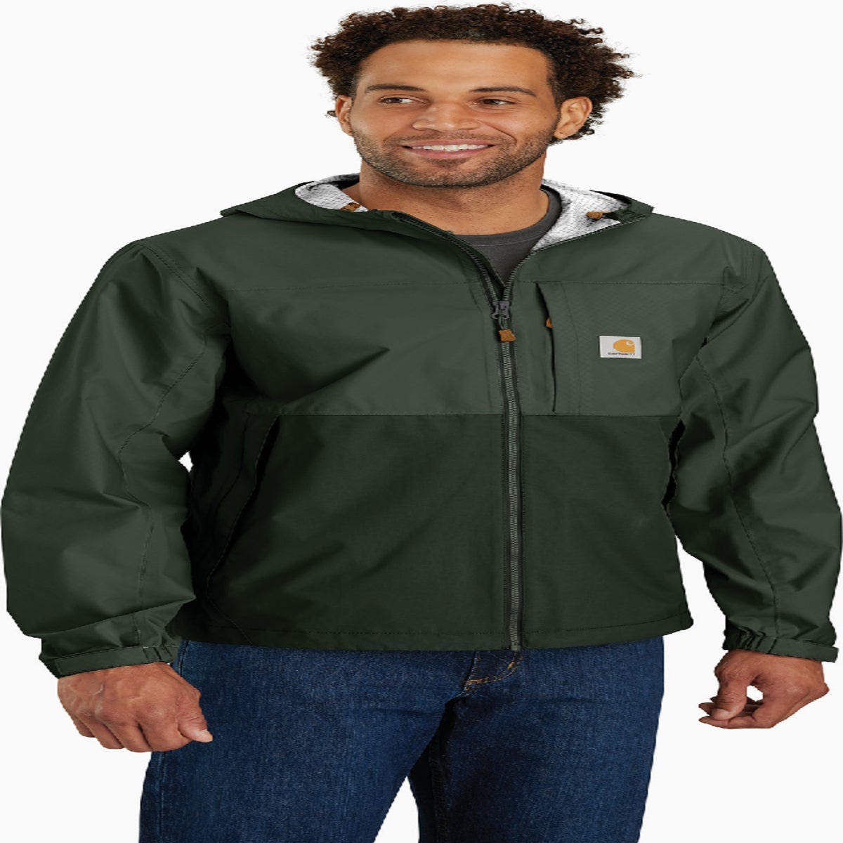 Carhartt Storm Defender 2XL Regular Forestry Green/Dark Forestry Green Lightweight Packable Jacket, Relaxed Fit