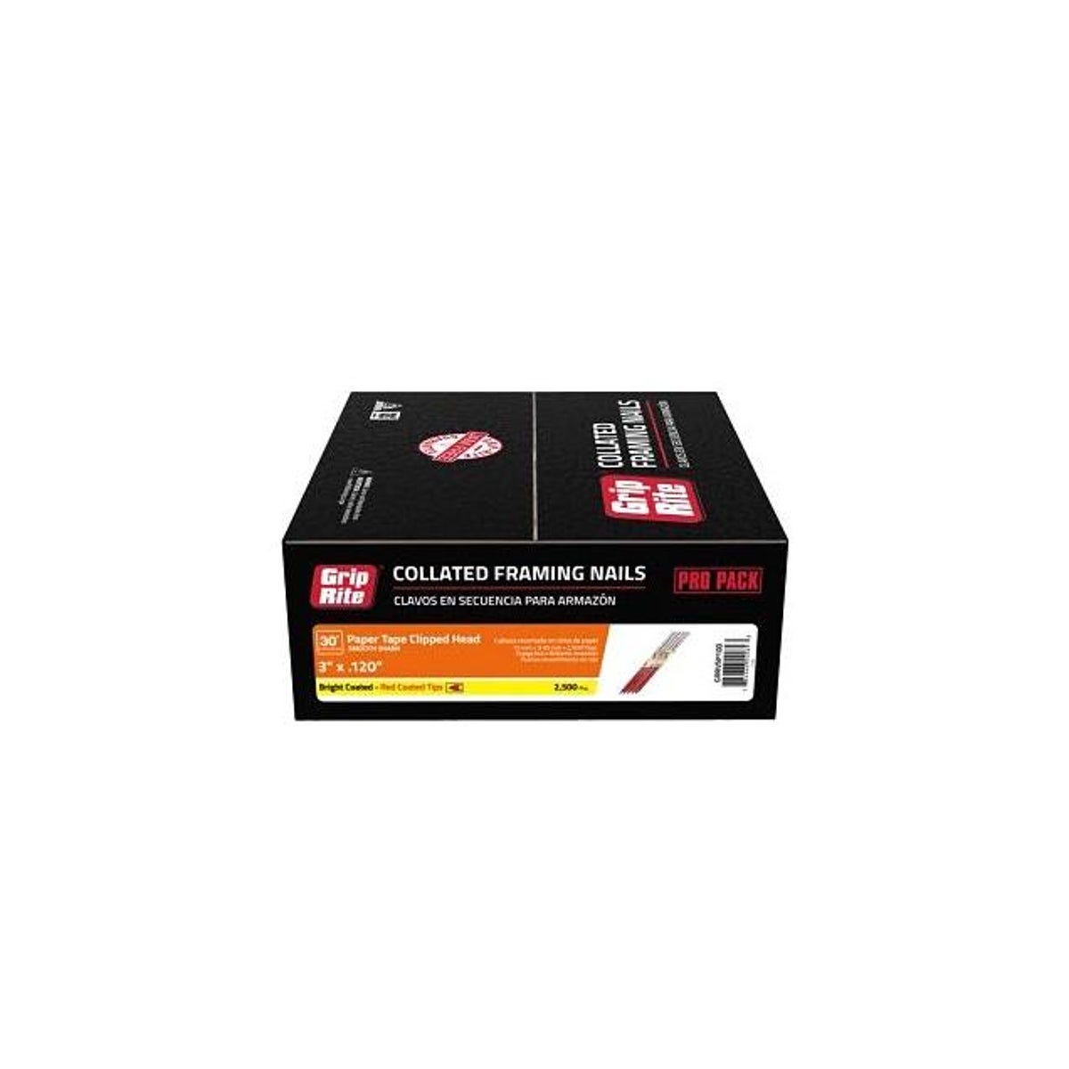 Grip-Rite 2500-Pack 3 In. x .120 In. Collated Paper Tape Nails