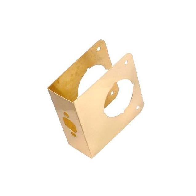 Belwith 4-1/2 In. x 1-3/4 In. Thick Brass Door Reinforcer with 2-3/4 In. Backset