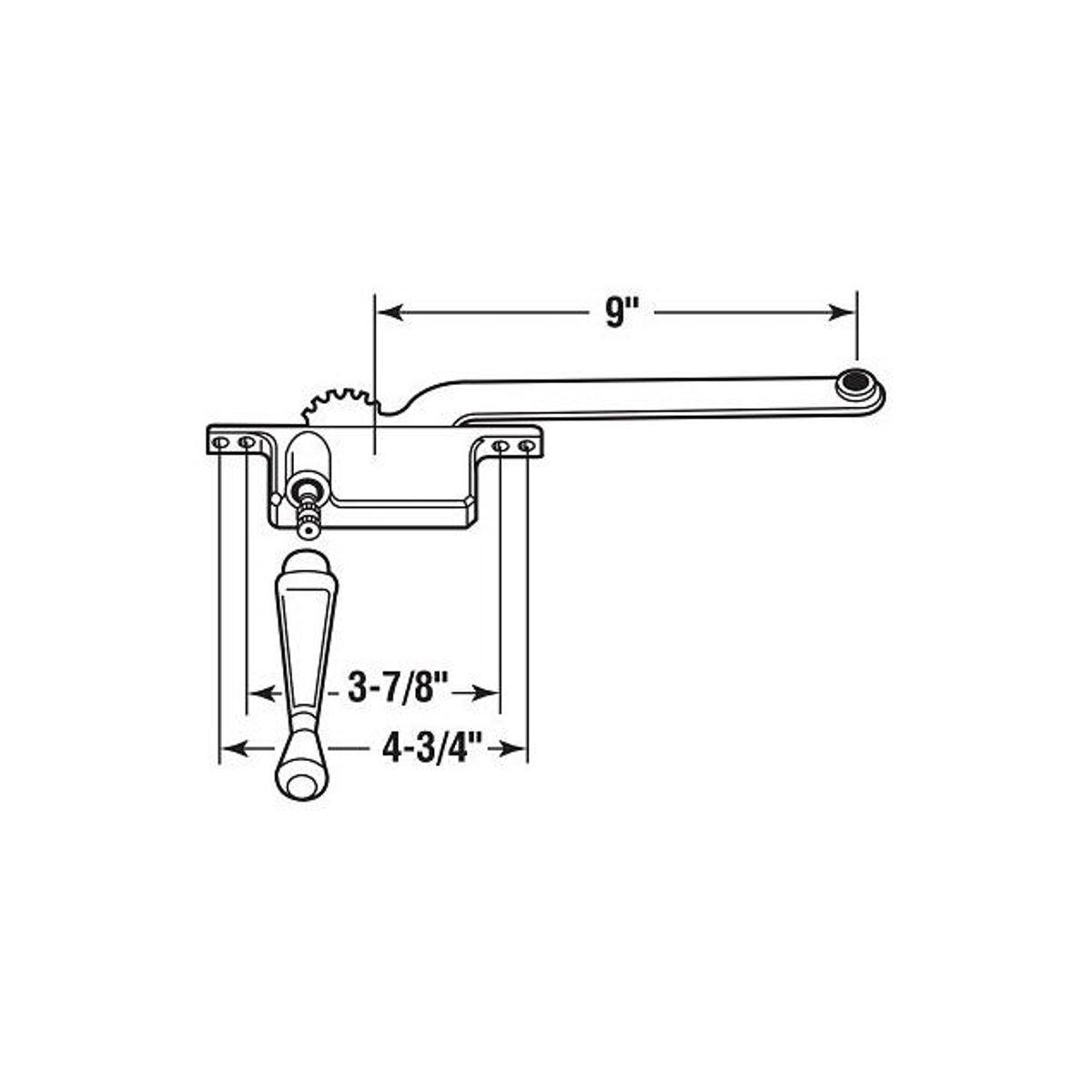 Prime-Line 9 In. Diecast Square Type Left-Hand Casement Window Operator - photo 2