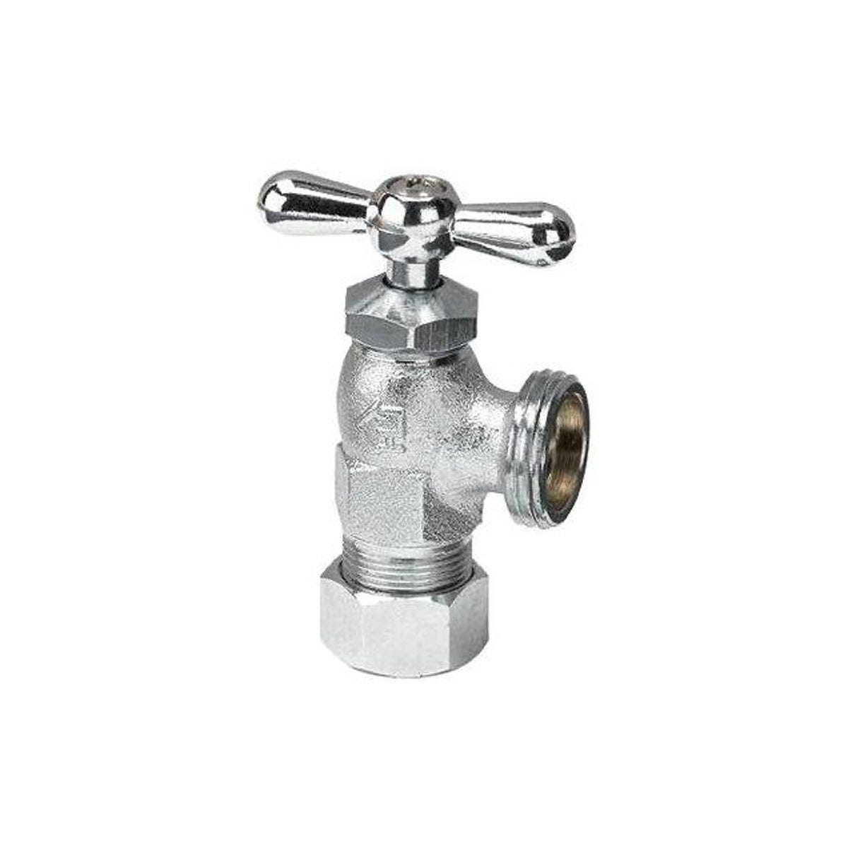 ProLine 1/2 In. x 3/4 In. Chrome Plated Brass Compression Washing Machine Valve