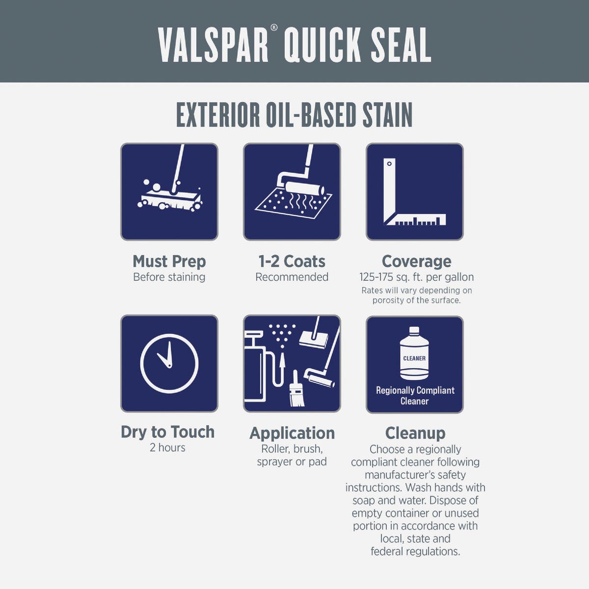 Valspar Quick Seal Oil Based Exterior Stain, Dark Walnut, 5 Gal. - photo 4 Valspar Quick Seal Oil Based Exterior Stain, Dark Walnut, 5 Gal. - photo 4