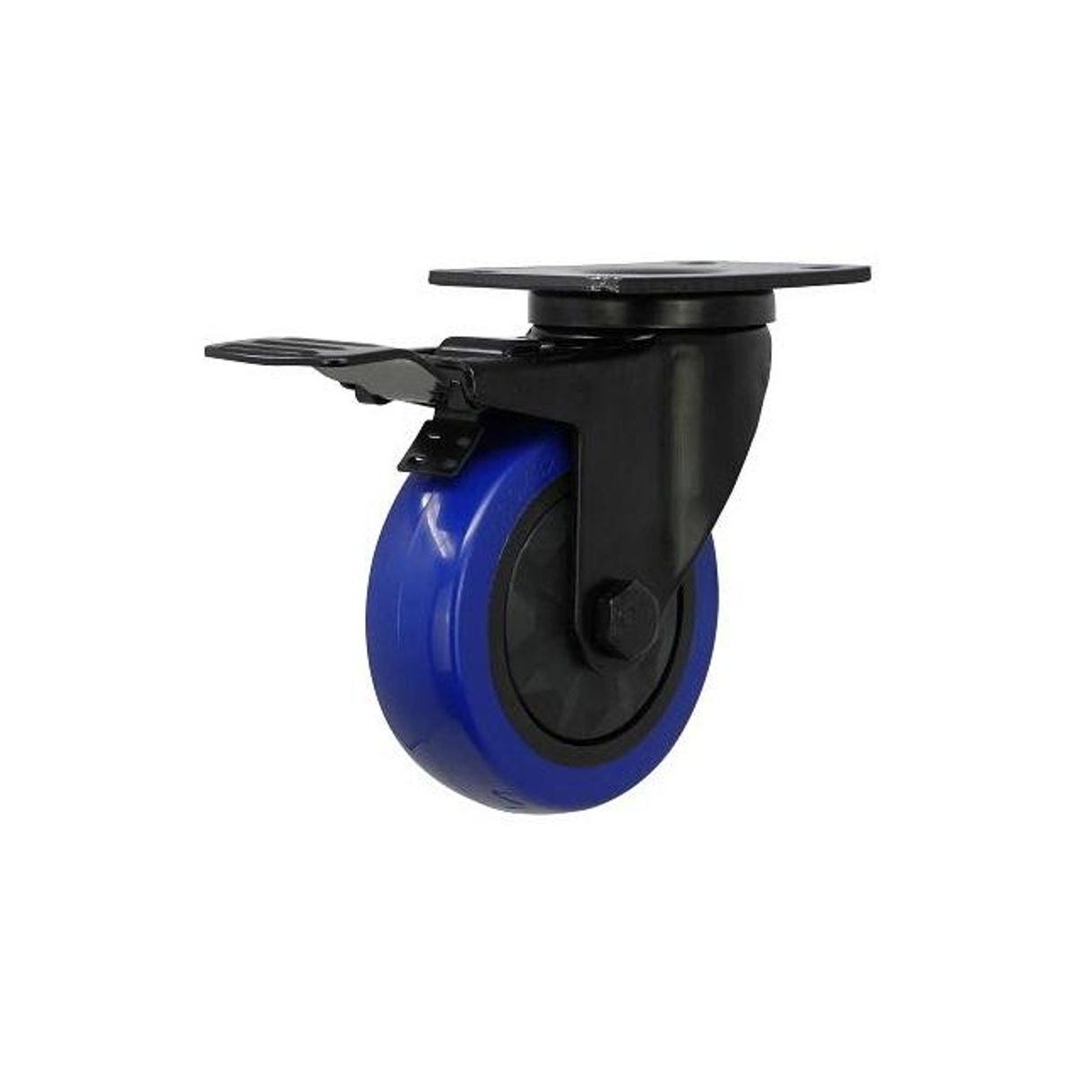 Shepherd 4 In. Blue Diamond Foot Activated Total Lock Break TPU Wheel Caster Shepherd 4 In. Blue Diamond Foot Activated Total Lock Break TPU Wheel Caster
