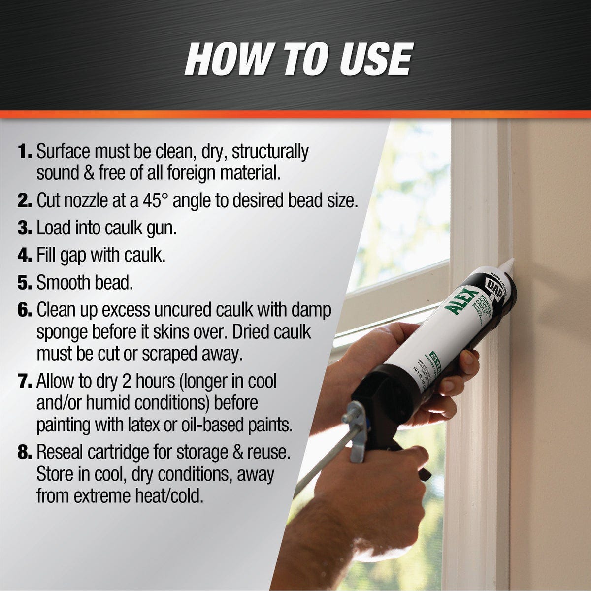 Dap Alex 10.1 Oz. White Painter's Acrylic Latex Caulk - photo 3 Dap Alex 10.1 Oz. White Painter's Acrylic Latex Caulk - photo 3