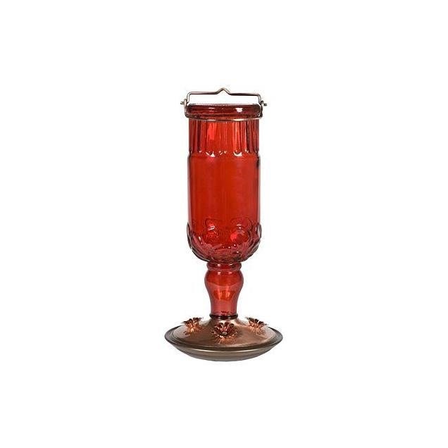 Perky-Pet 24 Oz. Embossed Red 4-Port Hummingbird Bottle Feeder Perky-Pet 24 Oz. Embossed Red 4-Port Hummingbird Bottle Feeder