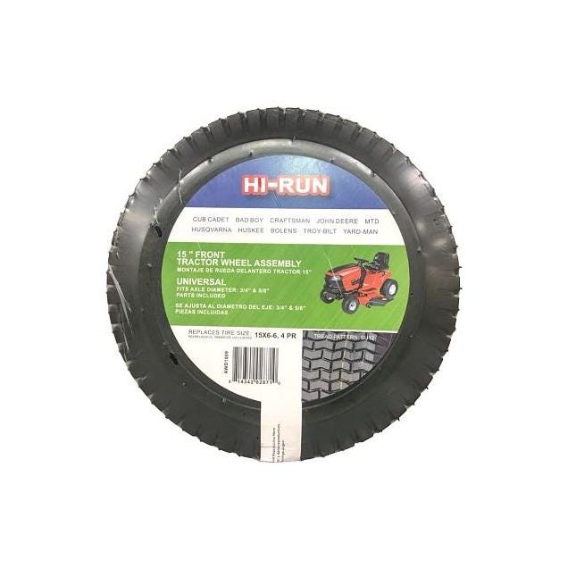 Hi-Run 15x6.00-6 Universal Fit Lawn Mower Tire Assembly Hi-Run 15x6.00-6 Universal Fit Lawn Mower Tire Assembly