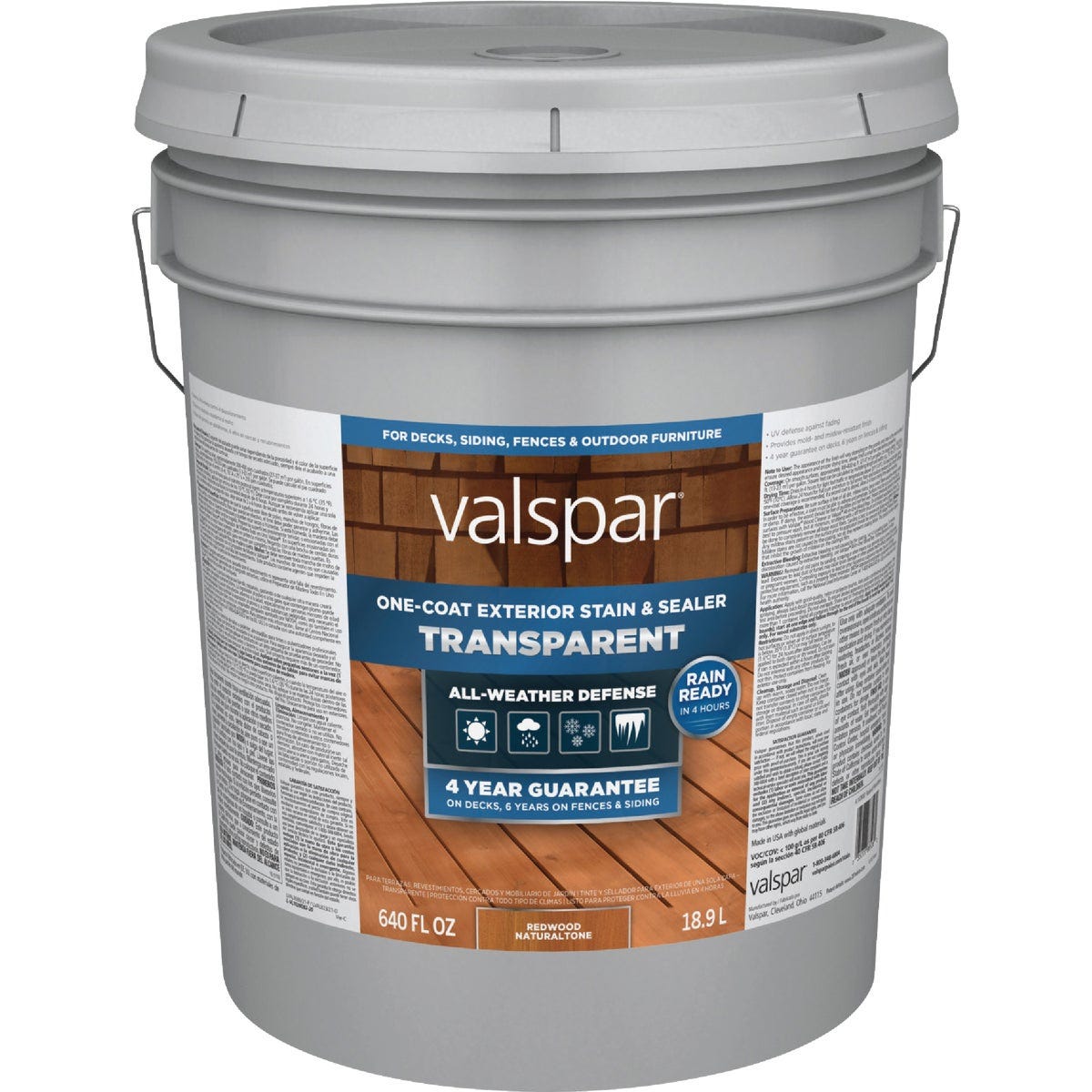 Valspar Transparent Deck Stain, Redwood Natural Tone, 5 Gal. - photo 3 Valspar Transparent Deck Stain, Redwood Natural Tone, 5 Gal. - photo 3