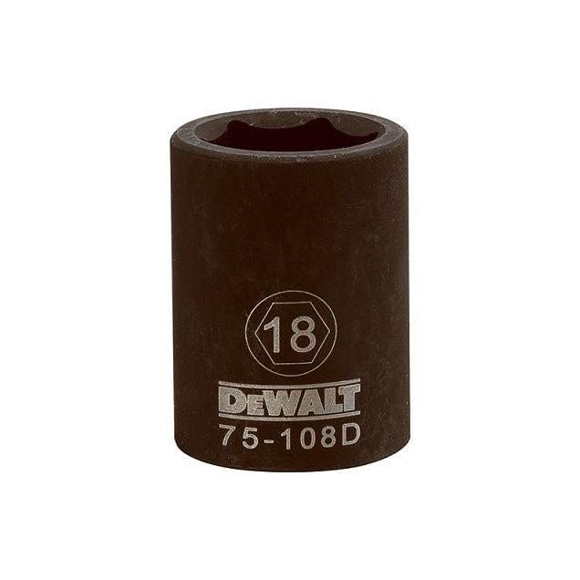 DEWALT 1/2 In. Drive 18mm 6-Point Shallow Metric Impact Socket