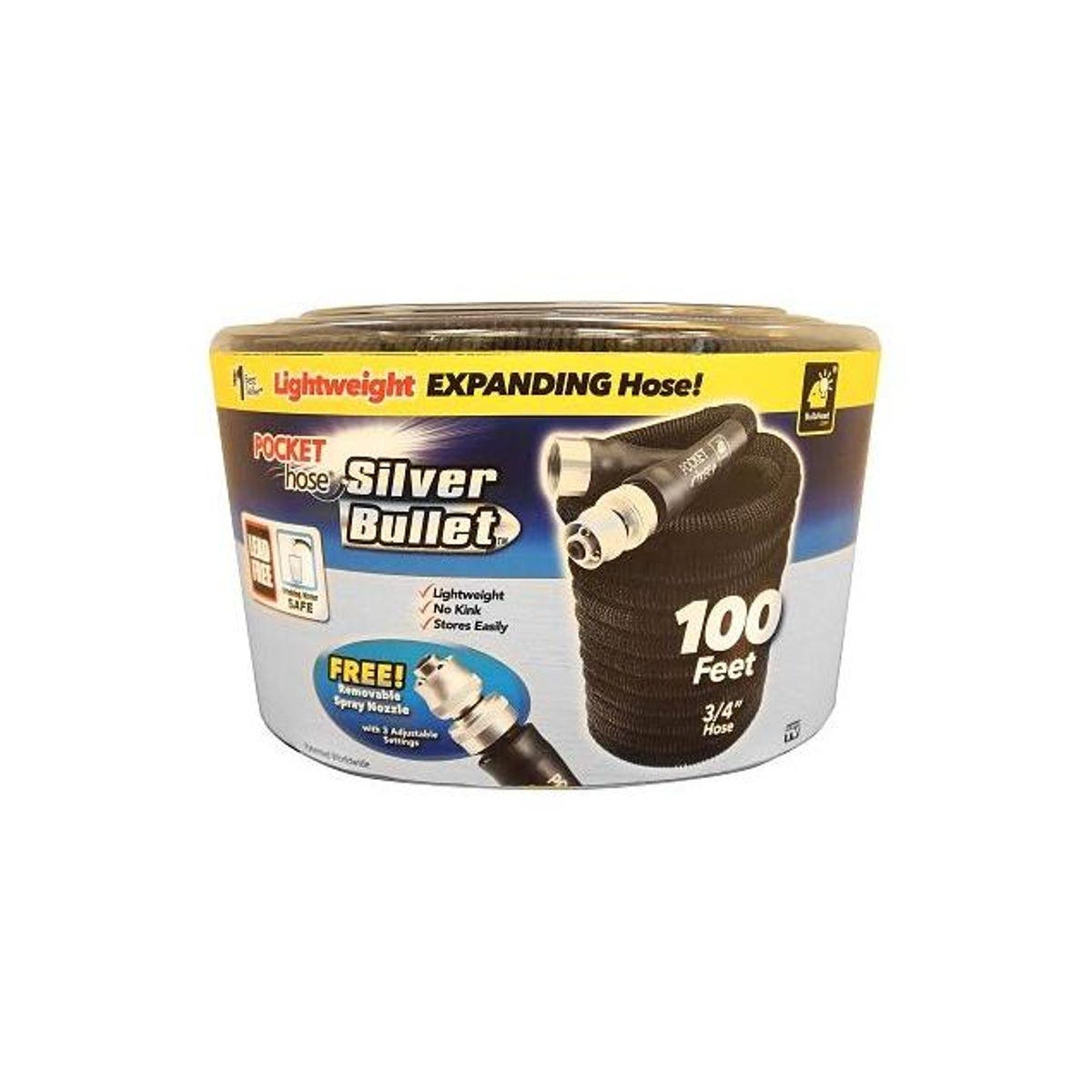 As Seen On TV Silver Bullet 100 Ft. Pocket Garden Hose As Seen On TV Silver Bullet 100 Ft. Pocket Garden Hose
