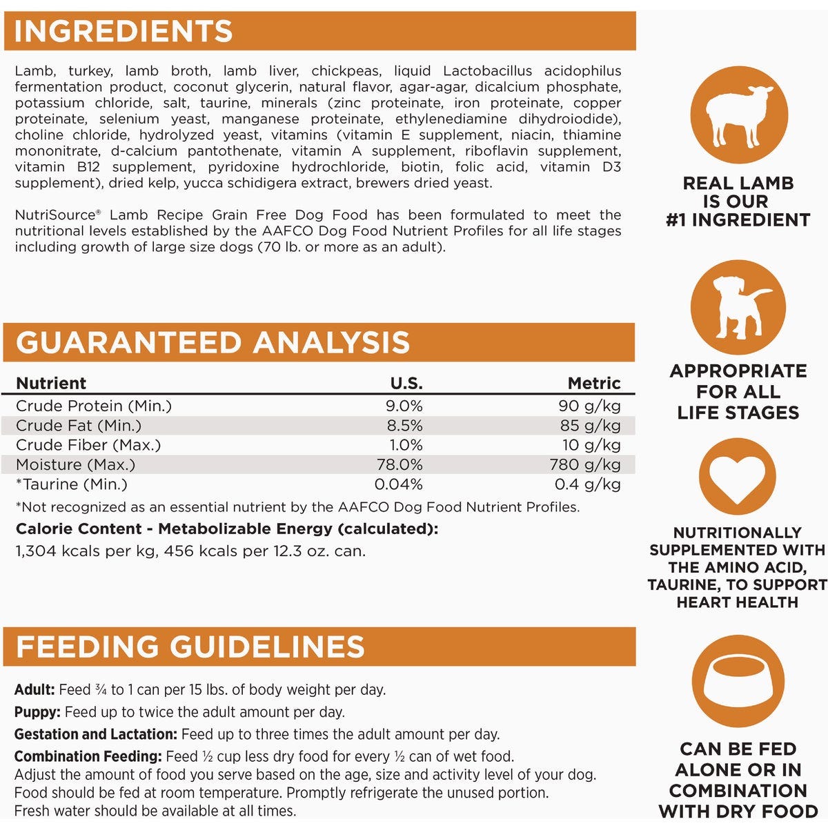 NutriSource 12.3 Oz. Lamb Recipe Grain Free Wet Dog Food - photo 4