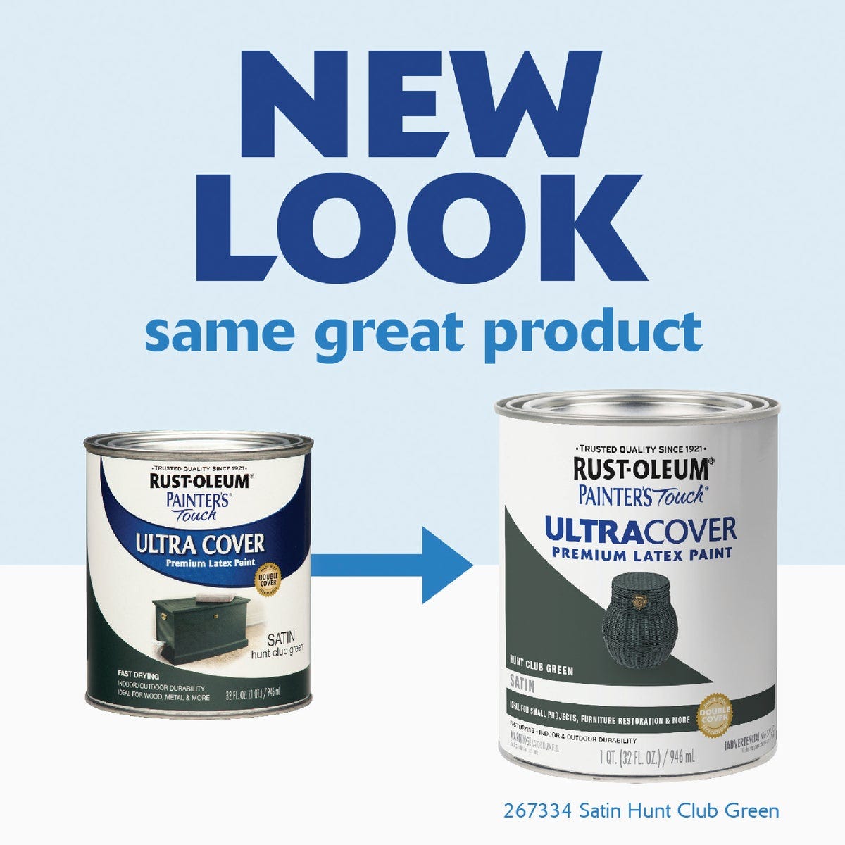 Rust-Oleum Painter's Touch 2X Ultra Cover Premium Latex Paint, Satin Hunt Club Green, 1 Qt. - photo 3