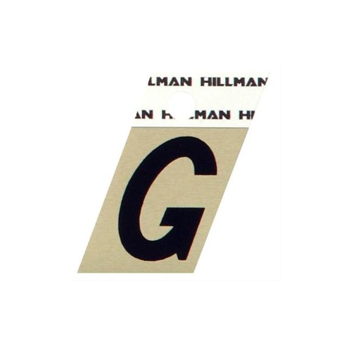 Hillman 1-1/2 In. Aluminum Black & Gold Reflective Adhesive Angle-Cut Letter, G