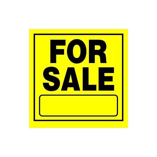 Hillman 11 In. x 11 In. Yellow & Black For Sale Sign