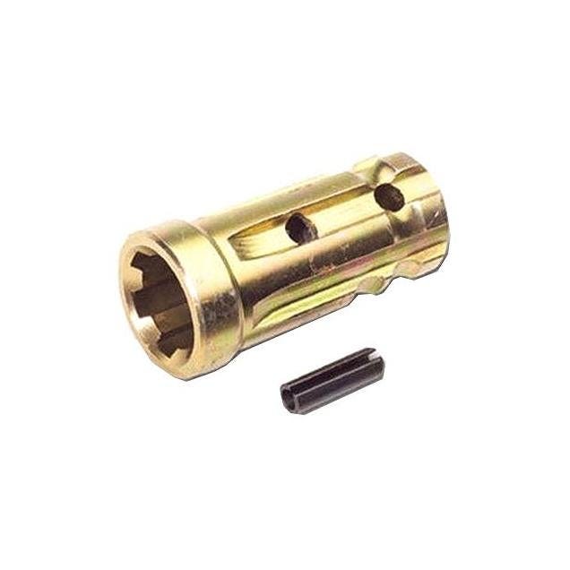 Double HH 1-1/8 In. x 1-3/8 In. Yellow Zinc-Plated Forged PTO Adapter