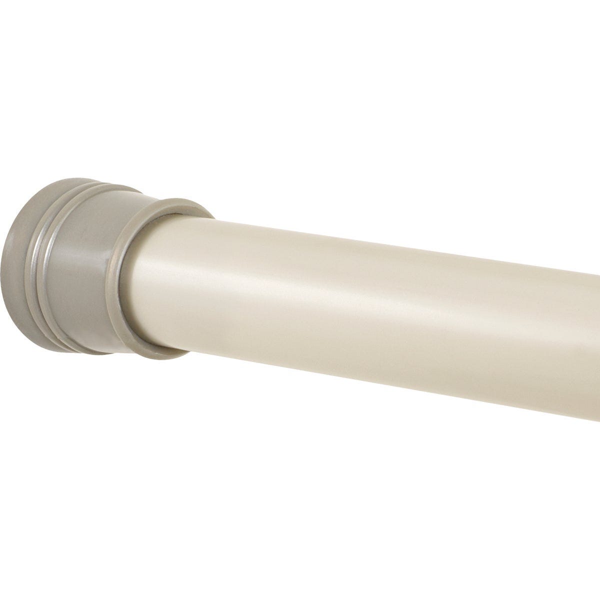 Zenna Home Straight 52 In. to 86 In. Rustproof Aluminum Adjustable Tension Shower Curtain Rod, Satin Nickel