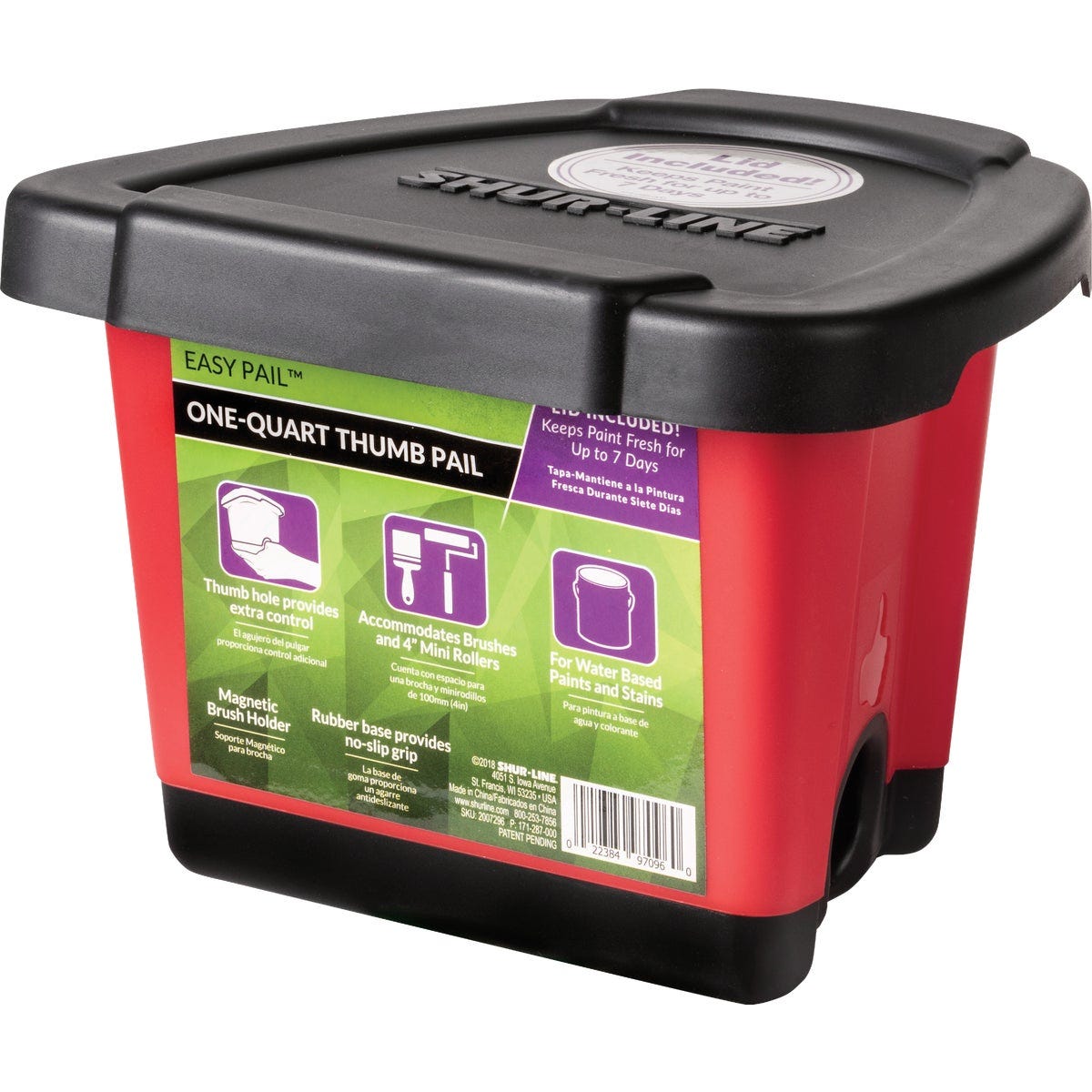 Shur-Line 1 Qt. Easy Paint Thumb Pail with Lid Shur-Line 1 Qt. Easy Paint Thumb Pail with Lid