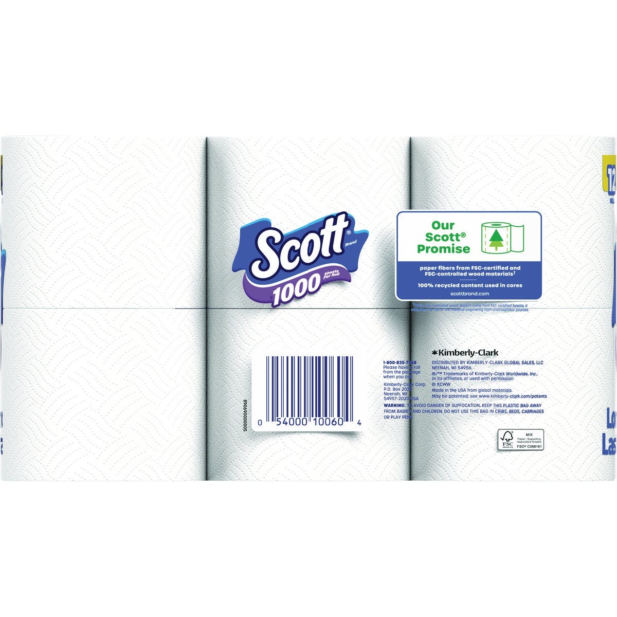 Scott 1-Ply White Bath Tissue (12 Rolls) - photo 4