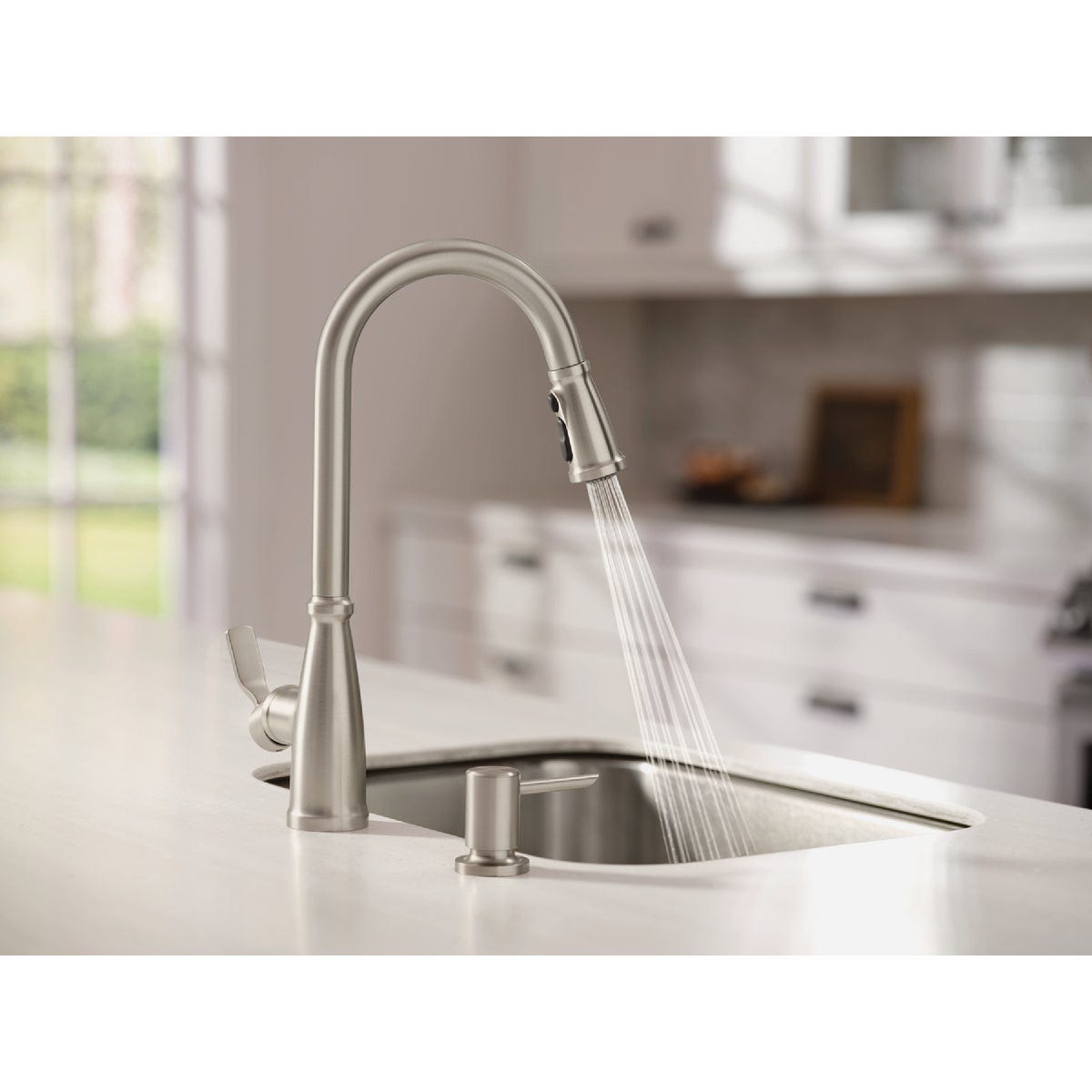 Moen Nolia 1-Handle Pull-Down High Arc Kitchen Faucet, Spot Resistant Stainless - photo 3