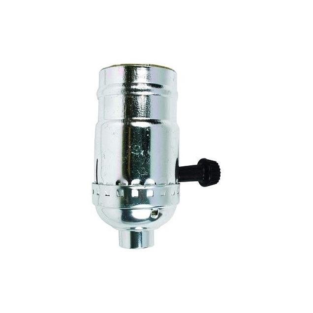 Jandorf 250W 250V Nickel Medium Base On/Off Turn Knob Lamp Socket