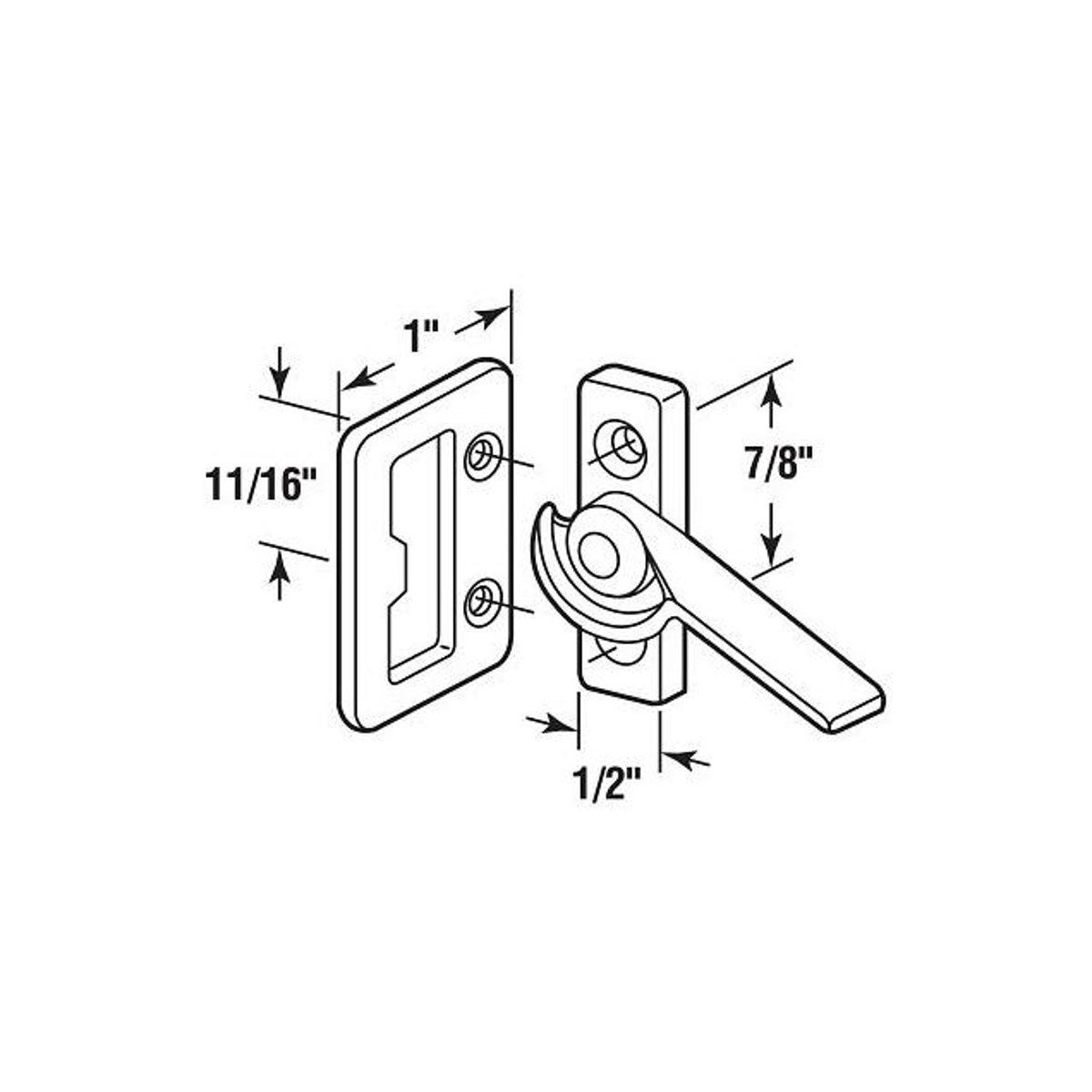 Prime-Line Left Hand Zinc Diecast Sliding Window Cam Latch (2-Pack) - photo 2