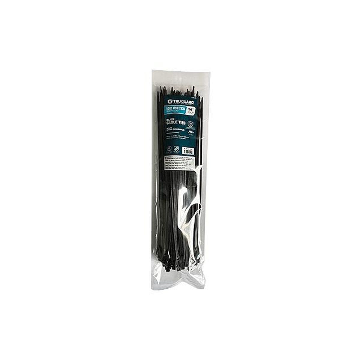 TruGuard 14 In. Black Self-Locking Cable Ties (100-Pack) TruGuard 14 In. Black Self-Locking Cable Ties (100-Pack)