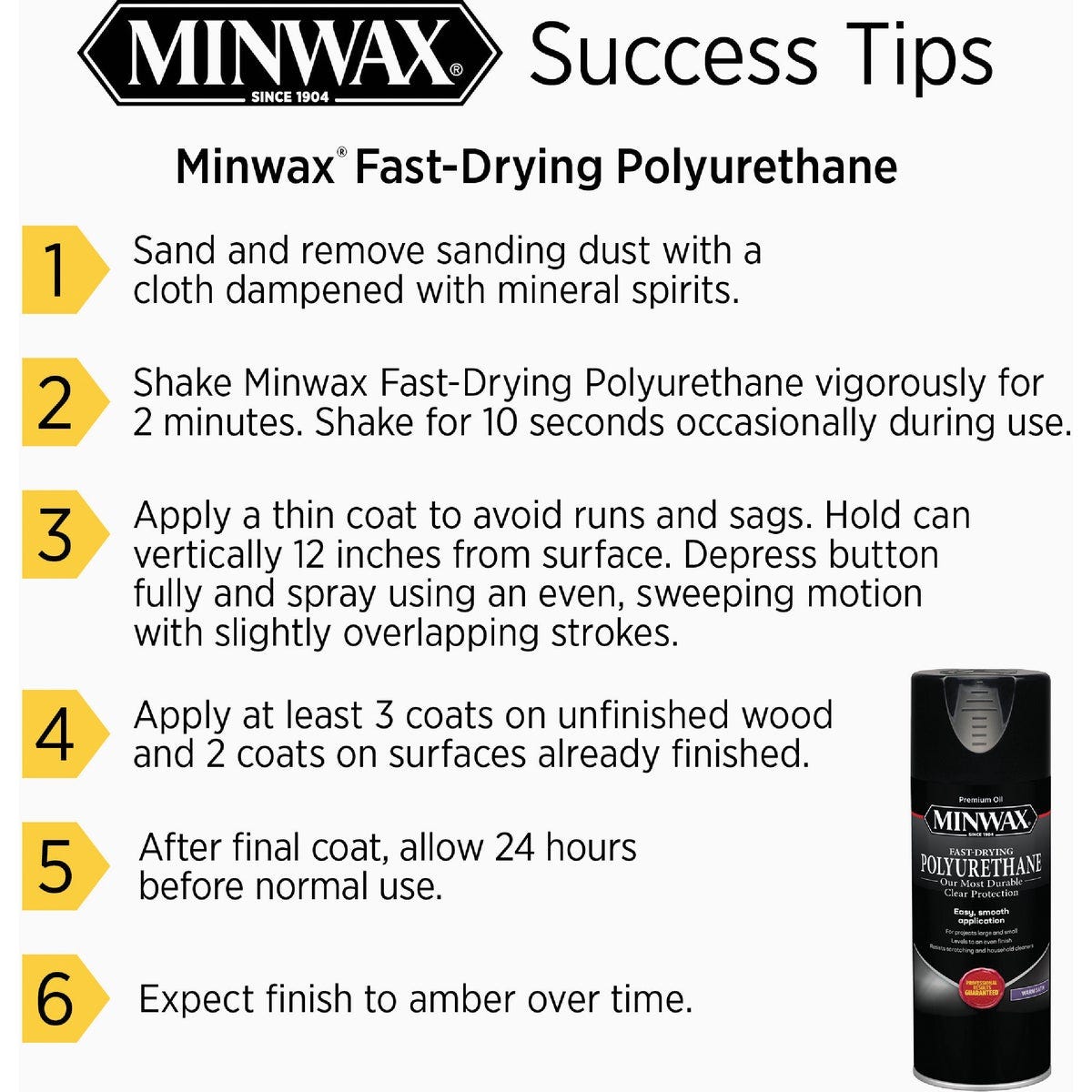 Minwax Warm Satin Clear Spray Polyurethane, 11.5 Oz. - photo 4 Minwax Warm Satin Clear Spray Polyurethane, 11.5 Oz. - photo 4