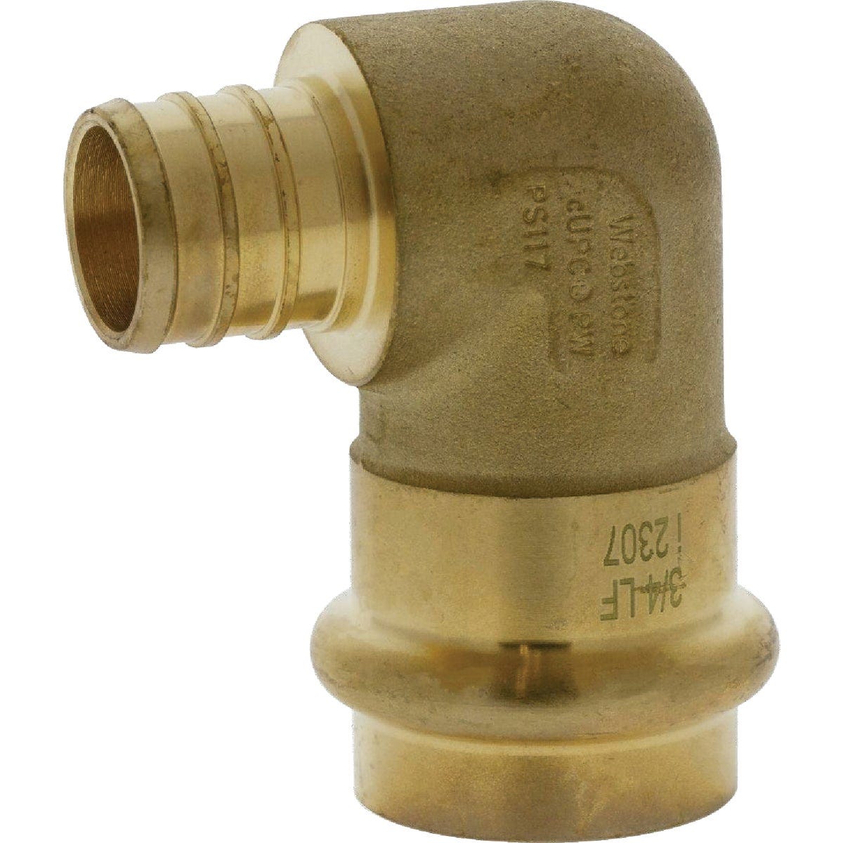Nibco 3/4 In. Press x F1807 LF BR PEX 90 Transition Elbow Nibco 3/4 In. Press x F1807 LF BR PEX 90 Transition Elbow
