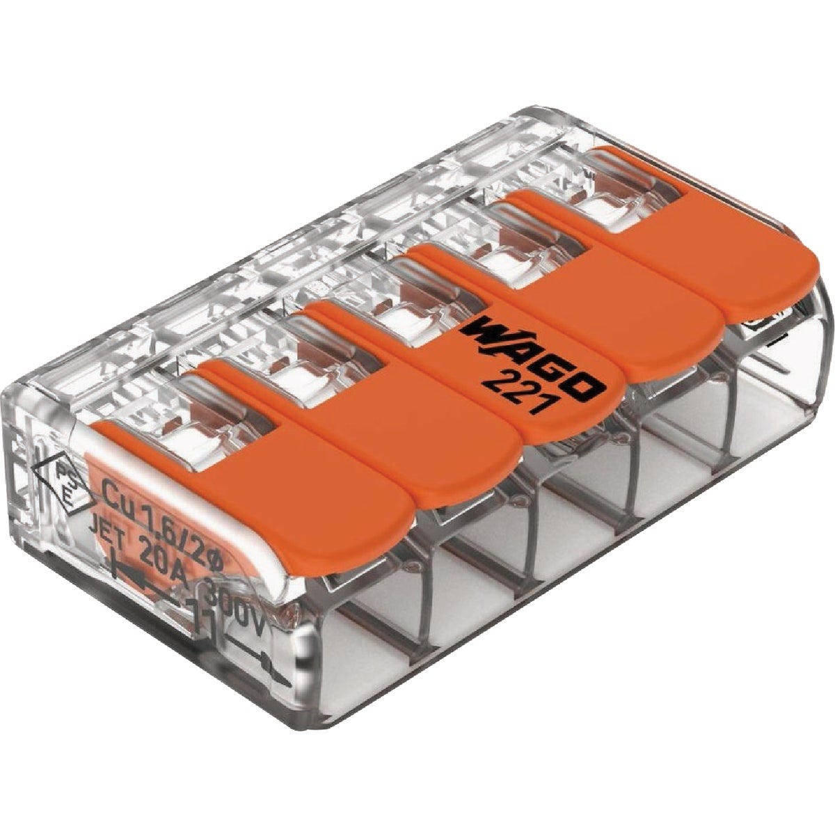 Wago 5-Wire 5-Port Lever Connector (25-Pack) Wago 5-Wire 5-Port Lever Connector (25-Pack)