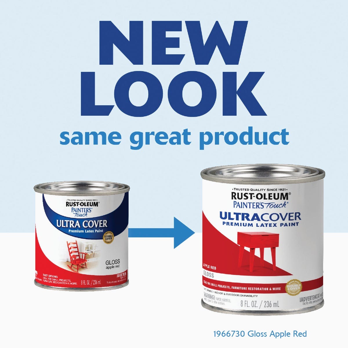 Rust-Oleum Painter's Touch 2X Ultra Cover Premium Latex Paint, Gloss Apple Red, 1/2 Pt. - photo 3