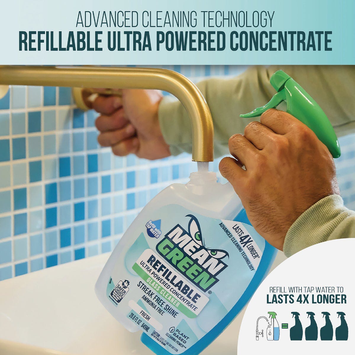 Mean Green 28 Oz. Fresh Refillable Glass Cleaner - photo 3