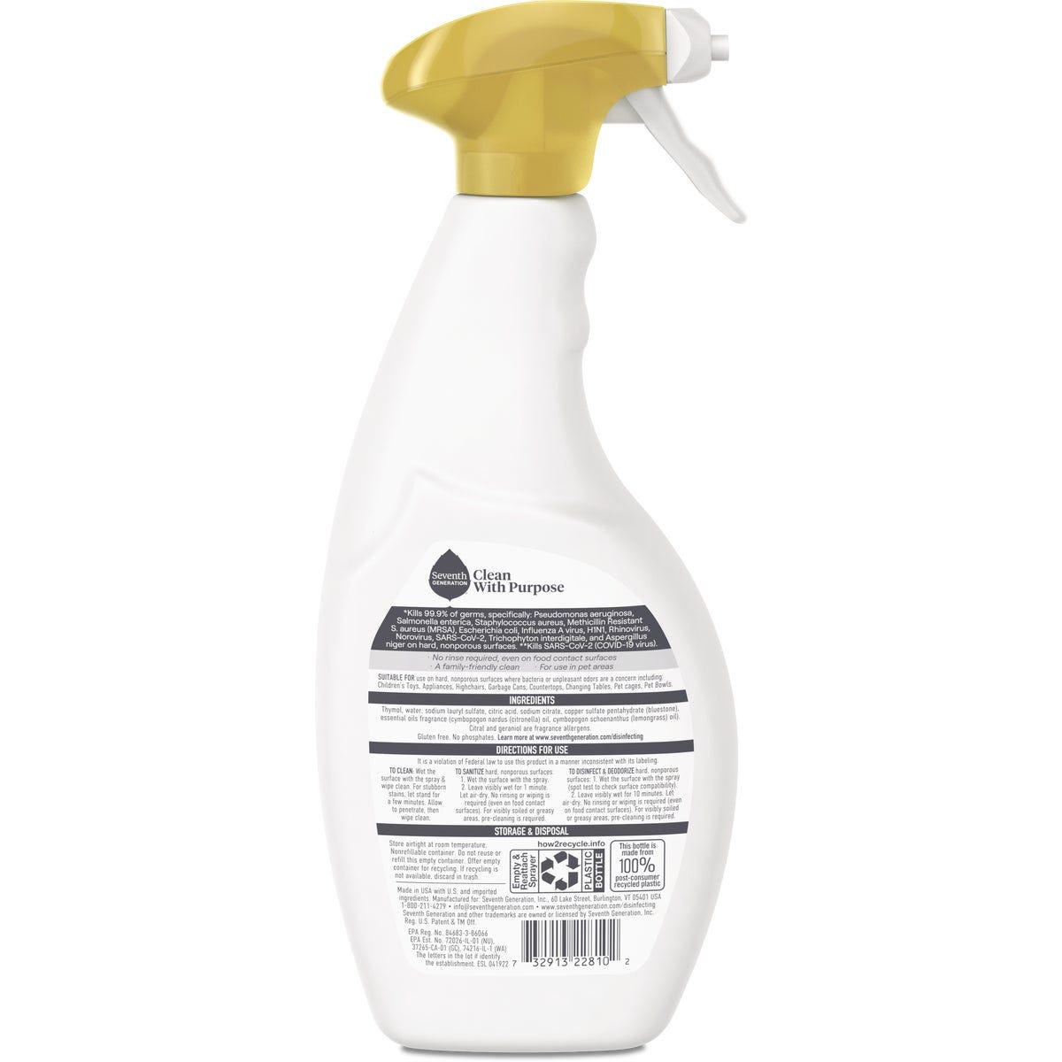Seventh Generation 26 Oz. Lemongrass Citrus Disinfecting Multi-Surface Cleaner - photo 2 Seventh Generation 26 Oz. Lemongrass Citrus Disinfecting Multi-Surface Cleaner - photo 2