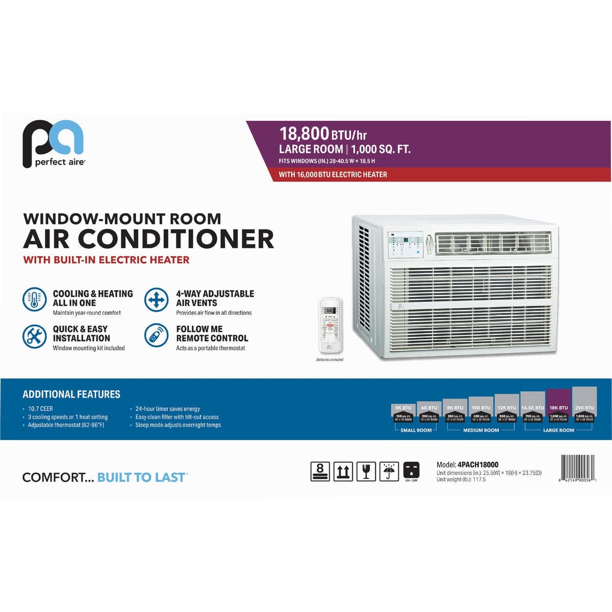 Perfect Aire 18,000 BTU 1000 Sq. Ft. Window Air Conditioner with Remote Control - photo 2 Perfect Aire 18,000 BTU 1000 Sq. Ft. Window Air Conditioner with Remote Control - photo 2