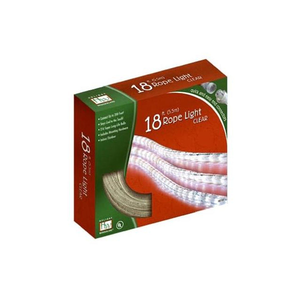 Holiday Wonderland 18 Ft. Clear Christmas Rope Light Set | True Value ...