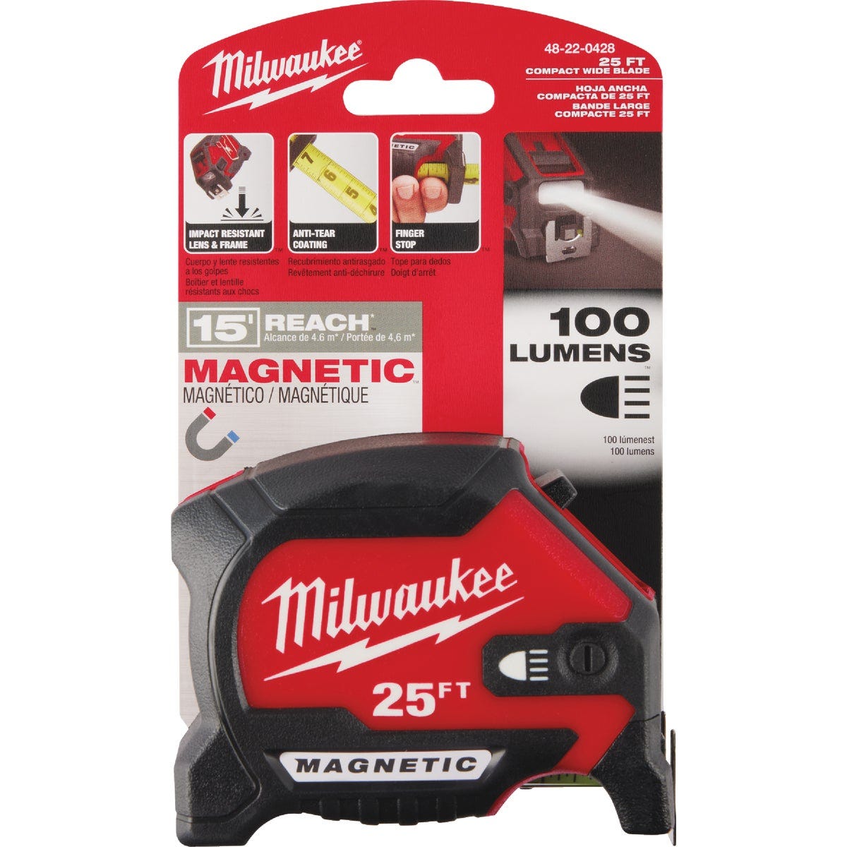 Milwaukee 25 Ft. Magnetic Tape Measure with LED Light - photo 2
