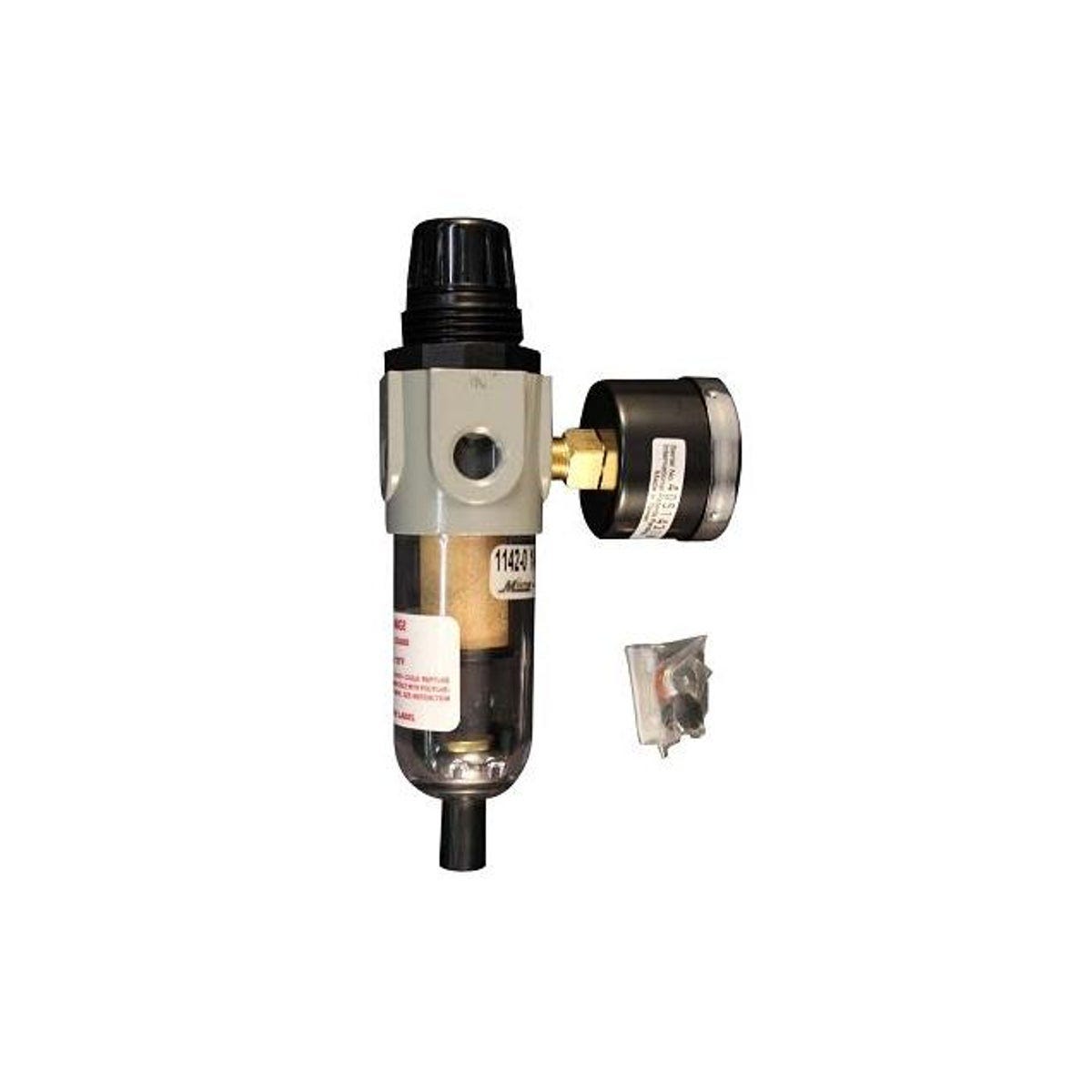 Milton 1/4 In. NPT Mini Air Tool Filter/Regulator Piggyback Duo Milton 1/4 In. NPT Mini Air Tool Filter/Regulator Piggyback Duo