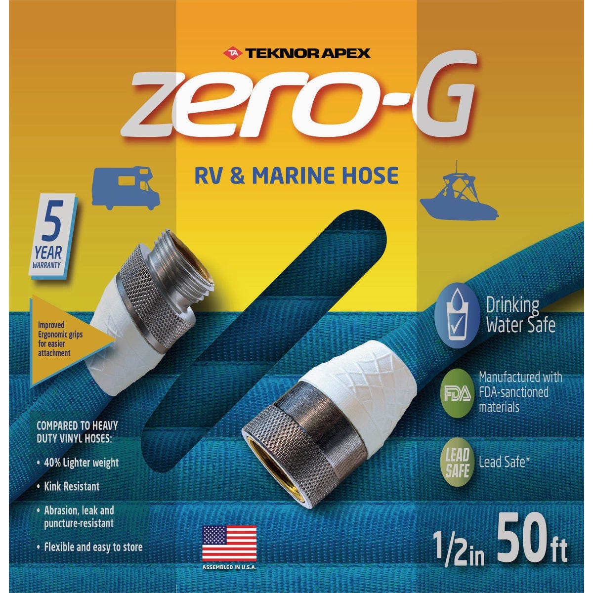 Teknor Apex Zero-G 1/2 In. Dia. x 50 Ft. L. RV & Marine Hose Teknor Apex Zero-G 1/2 In. Dia. x 50 Ft. L. RV & Marine Hose