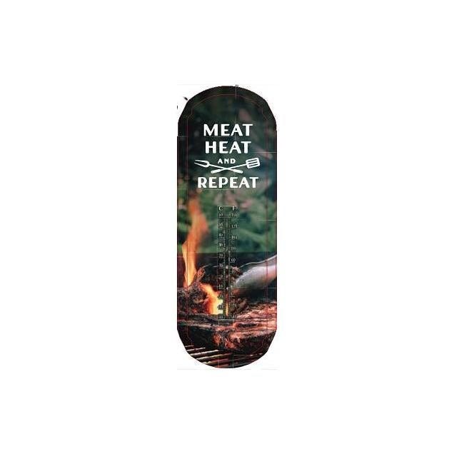 Headwind 17 In. Metal "Meat, Heat & Repeat" Indoor & Outdoor Thermometer Headwind 17 In. Metal "Meat, Heat & Repeat" Indoor & Outdoor Thermometer