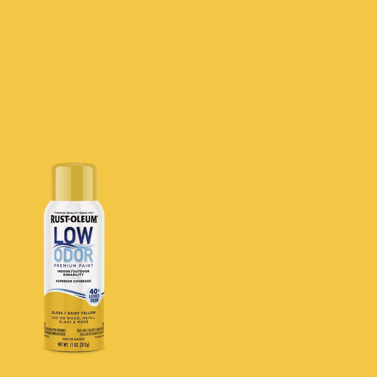 Rust-Oleum Low Odor Water-Based 11 Oz. Gloss Spray Paint, Daisy Yellow Rust-Oleum Low Odor Water-Based 11 Oz. Gloss Spray Paint, Daisy Yellow