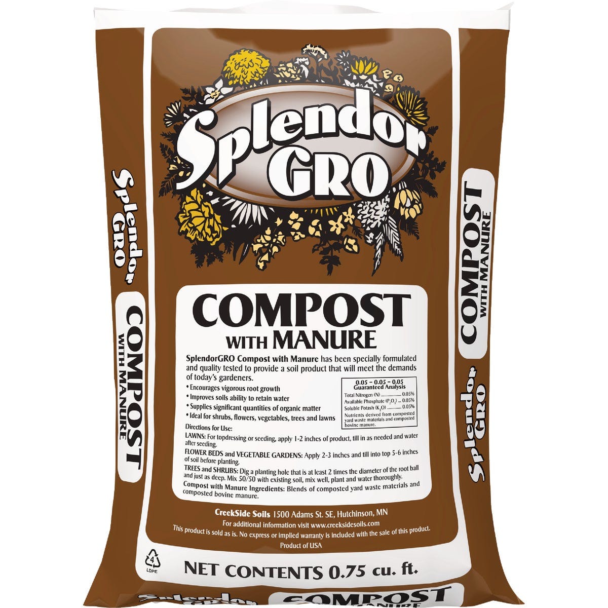 SplendorGRO 0.75 Cu. Ft. Compost with Manure