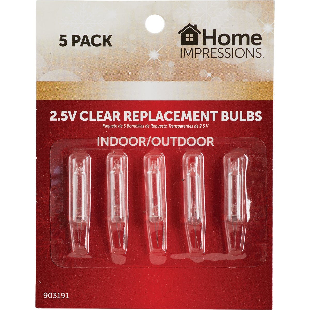 Home Impressions Mini Clear 2.5V Replacement Light Bulb (5-Pack)