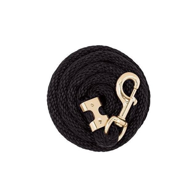 Weaver Leather Black Poly Lead Rope, Brass Plated 225 Snap, 5/8 In. x 8 Ft.