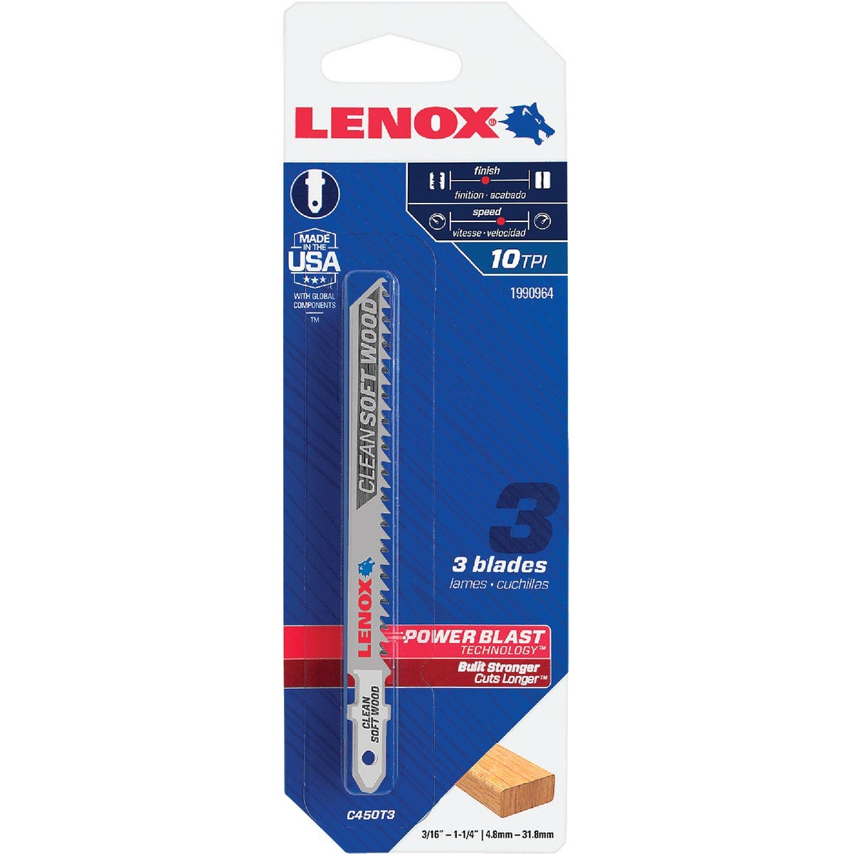 Lenox 4 In. x 10 TPI T-Shank HCS Jig Saw Blade for Clean Soft Wood (3-Pack) - photo 2