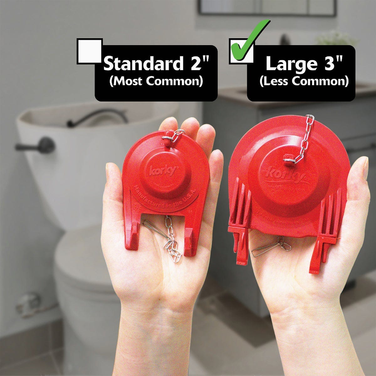 Korky Large 3 In. 2X High Performance Universal Toilet Flapper