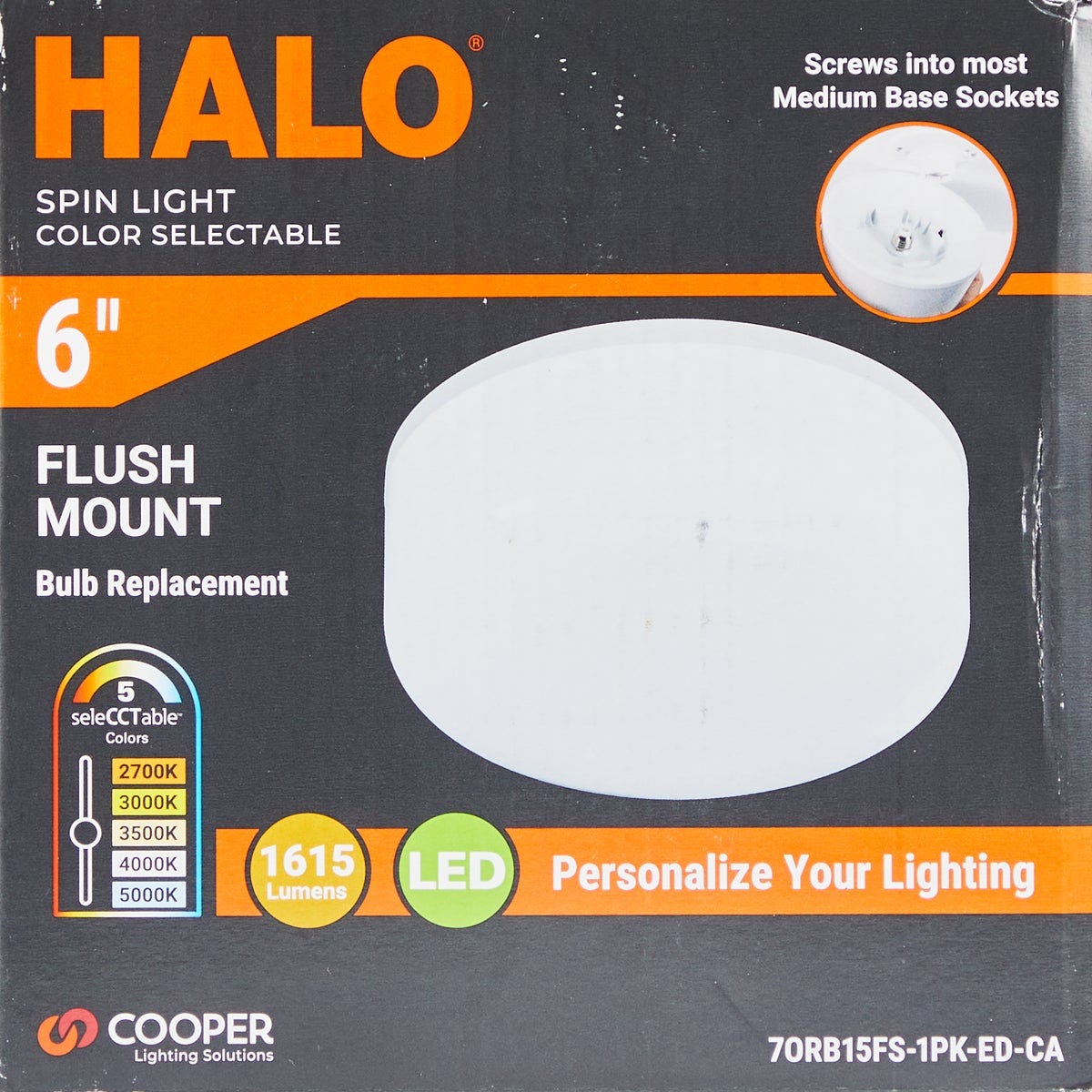 Halo 6 In. Color Selectable Bulb Replacement Spin Light - photo 2 Halo 6 In. Color Selectable Bulb Replacement Spin Light - photo 2