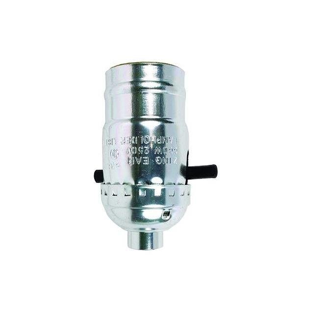 Jandorf 660W 250V Nickel Medium Base Push Through Keyless Lamp Socket Jandorf 660W 250V Nickel Medium Base Push Through Keyless Lamp Socket
